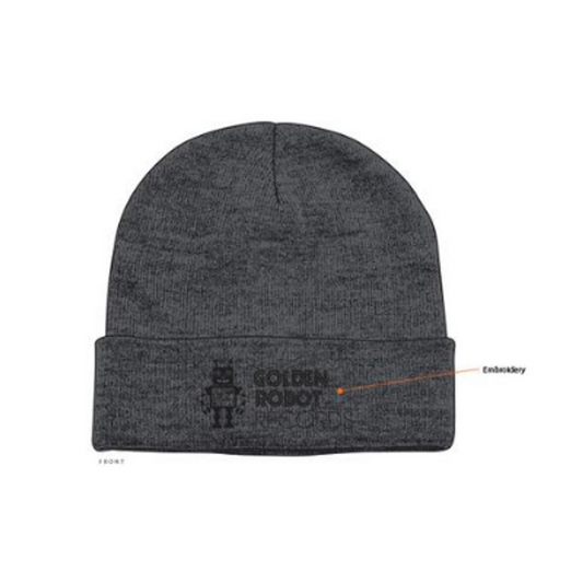 Robot Designs - Grey Beanie with Black Logo (2020 Design)