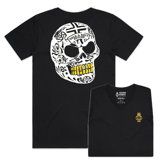 Robot Designs - 'Rock N' Roll Outlaw' V-Neck Tee (2019 Design)