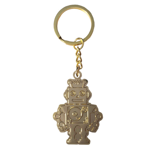 Robot Designs - Gold Robot Keychain