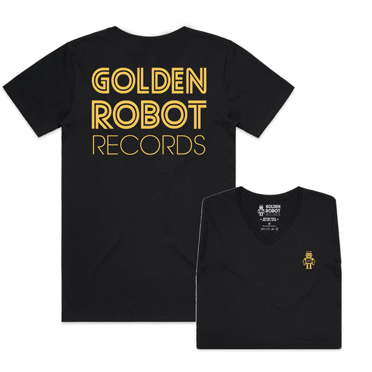 Robot Designs - Gold GRR Logo V-Neck Tee (2016 Design - v2)
